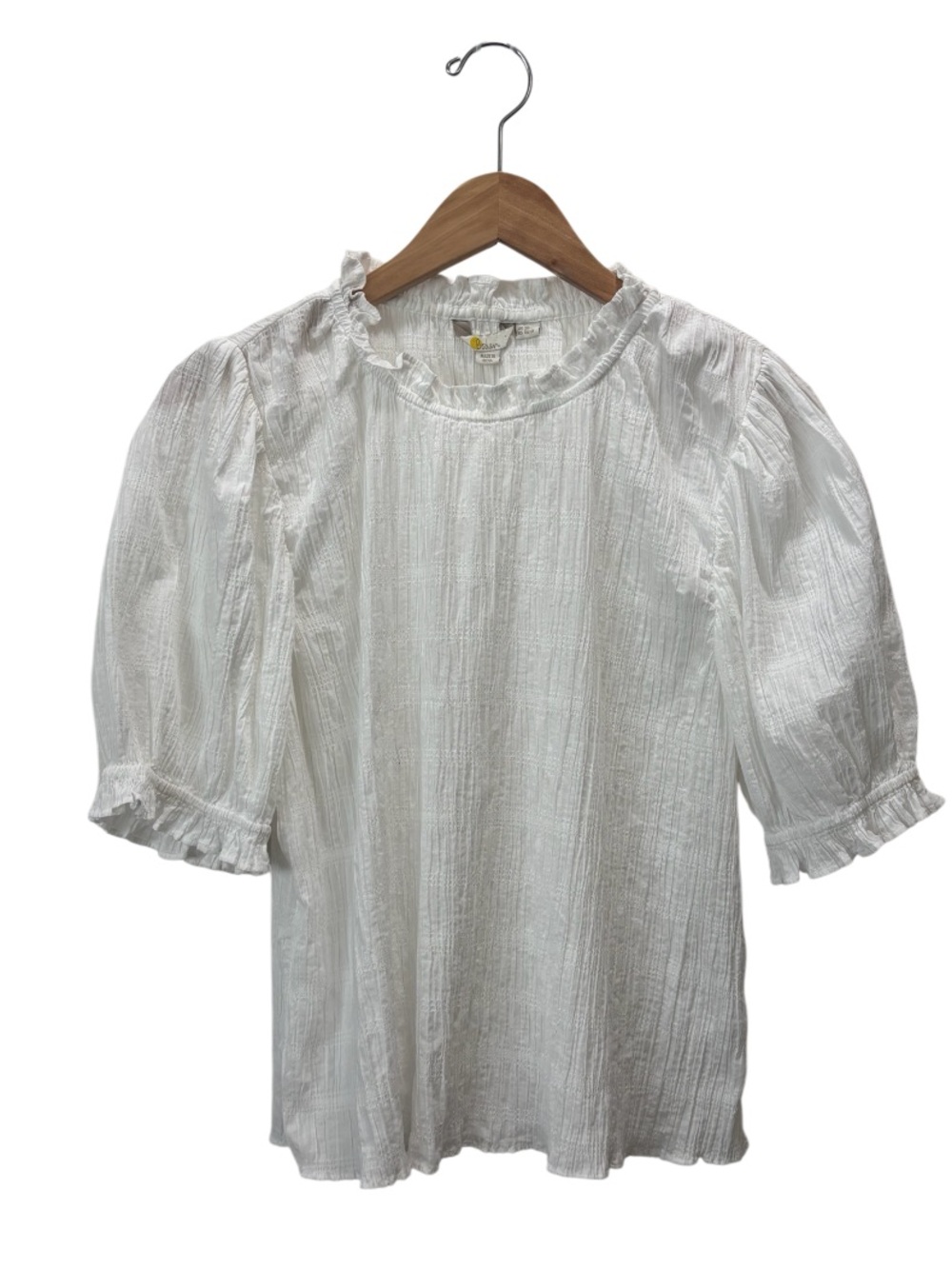 Boden White Textured Coastal Top Blouse